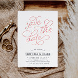 Romantisk begäran | Typografi Spara datumkort Spara Datumet<br><div class="desc">Vårt Romantic Request bröllop spara datum-kort är enkelt och elegant och innehåller "spara datumet" i rosa-skripttypografi med chicens hjärta inarbetat i designen. Lägg till information om bröllop, inklusive namn, datum, plats och webbplats för bröllop, i dammig grått-blå text. Kort som går tillbaka till det moderna vågrät rand i den nedsmutsade...</div>