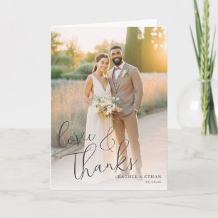 Romantisk Beige Elegant Foto Tack Kort
