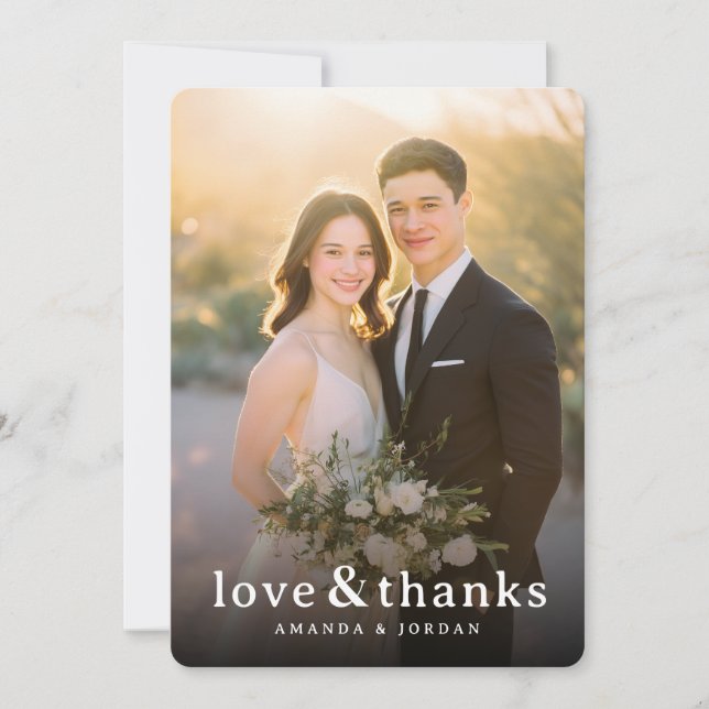 Romantisk Beige Elegant Foto Tack Kort (Framsida)