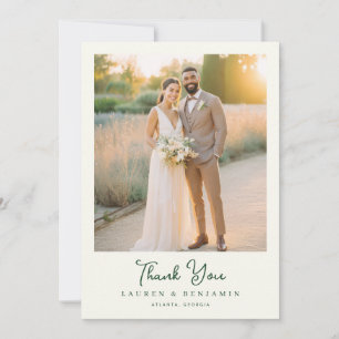 Romantisk Beige Elegant Foto Tack Kort