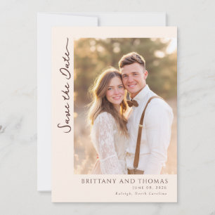 Romantisk Beige Foto Spara Datumet