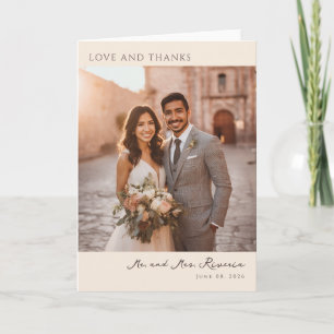Romantisk Beige Foto Tack Kort