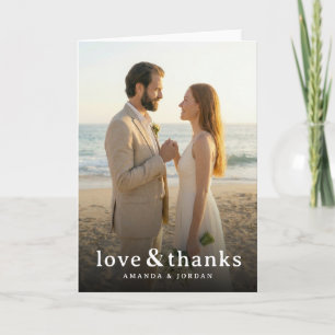 Romantisk Beige Minimalistisk Foto Tack Kort