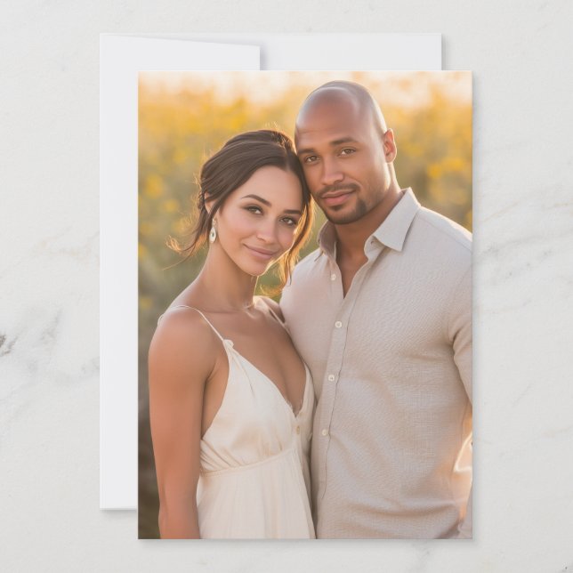 Romantisk Beige Naturlig Foto Inbjudningar (Framsida)