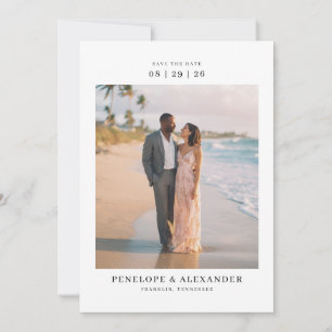 Romantisk Beige Tropisk Foto Spara Datumet
