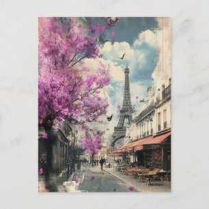 Romantisk bild av PAris med Eiffel torn Vykort