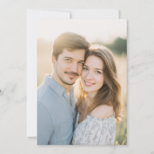 Romantisk Blå Blommig Foto Inbjudningar