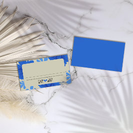 Romantisk blå Blommigt Bröllop Placeringskort