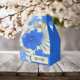 Romantisk blå Blommigt Bröllop Presentaskar