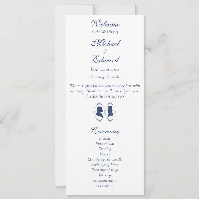 Romantisk Blå Regency Homosexuell Botanisk Silhuet (Framsida)