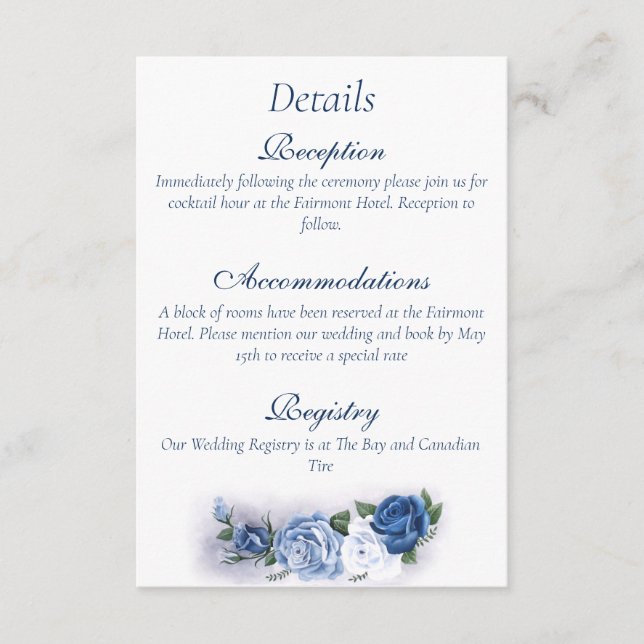 Romantisk Blå Regency Homosexuell Botanisk Silhuet Tilläggskort (Framsida)