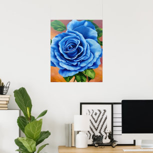Romantisk blå ro poster