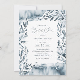 Romantisk blå vattenfärgsflytande Möhippa Inbjudningar