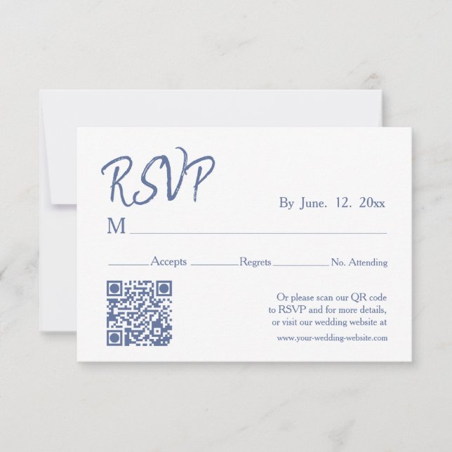 Romantisk blå vildbloms-krans vigsel-detaljer OSA kort (Framsida)