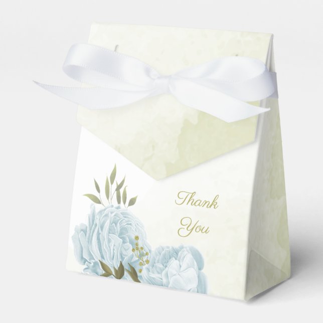 romantisk blåa blommor greenery bröllop presentaskar (Framsidan Sidan)