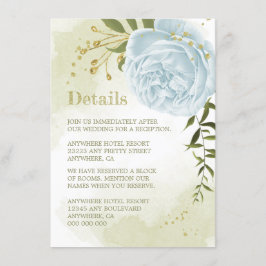 romantisk blåa blommor greenerys detaljer tilläggskort