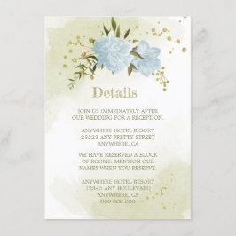 romantisk blåa blommor greenerys detaljer tilläggskort