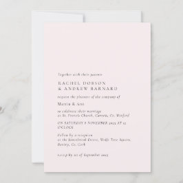 Romantisk Blek  Veiled Rosa Minimal enkel Inbjudningar