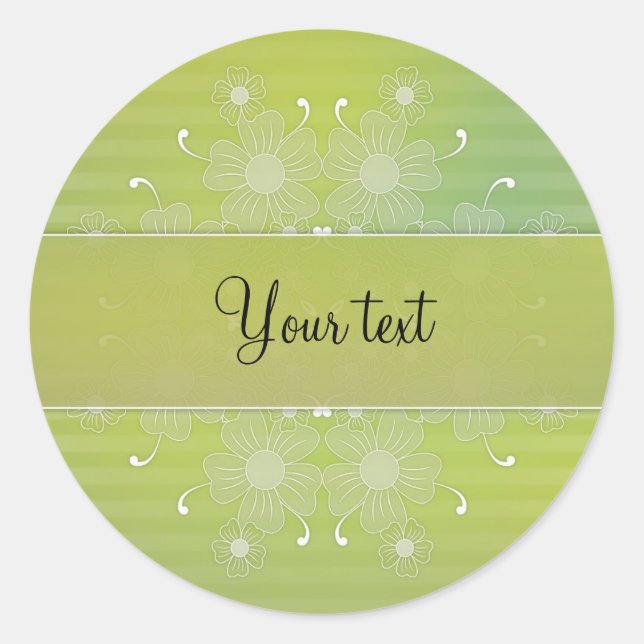 Romantisk blomdesign runt klistermärke (Framsida)