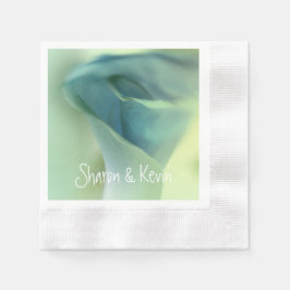 Romantisk blomma i blå tonfiskar - Bröllop Pappersservett
