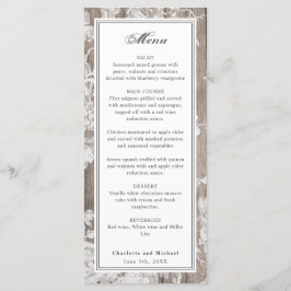 Romantisk blomma på bröllop-menyn meny