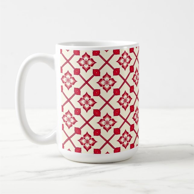 Romantisk blommig designpresent för hemmet & konto kaffemugg (Vänster)