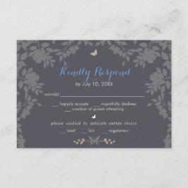 Romantisk Blommig Kant | Bröllops RSVP OSA Kort