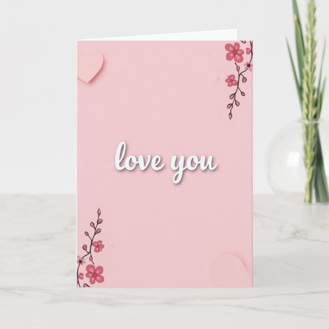 Romantisk Blommig Präglad Kärlekskort Kort (Framsida)