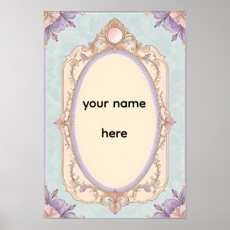 Romantisk blommig vanity-kant poster