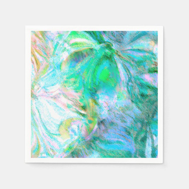 Romantisk Blommigt Abstrakt - Elegant Boho Fantasy Pappersservett (Framsidan)