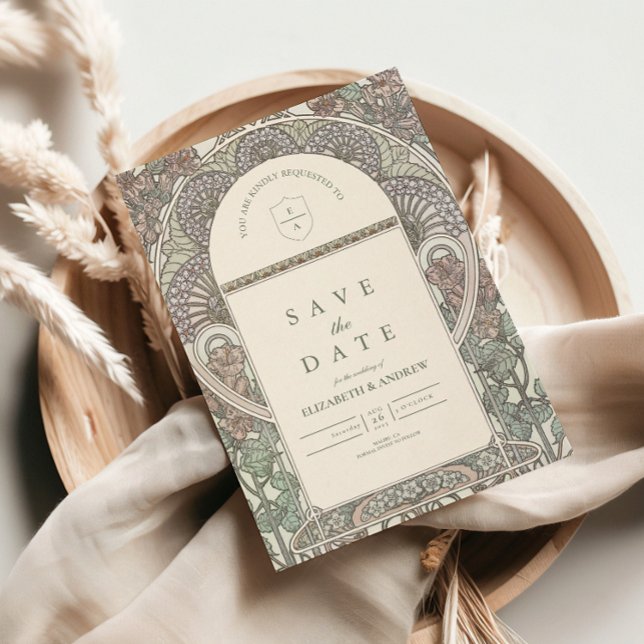 Romantisk Blommigt Arch Spara datum bröllop Datumet (Skapare uppladdad)