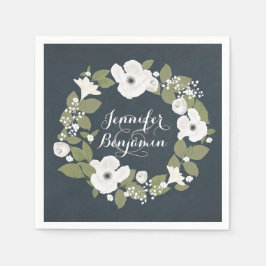 Romantisk blommigt av havandedräkt från bröllop pappersservett