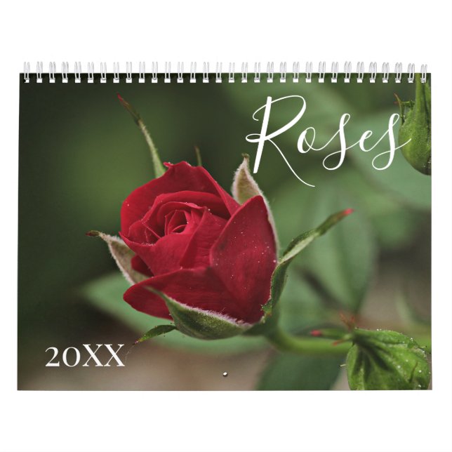 Romantisk blommigt blommor ro-kalender kalender (Omslag)