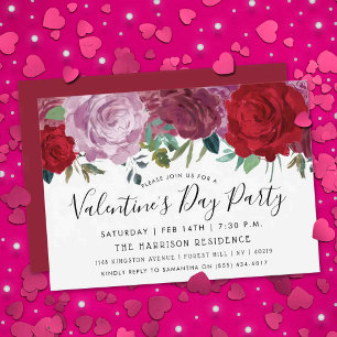 Romantisk Blommigt Blooms Valentindagen Party Inbjudningar