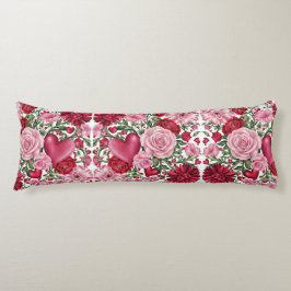 Romantisk Blommigt Body Pillow Kroppskudde