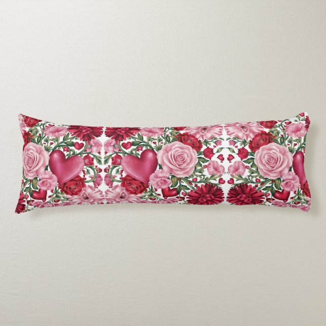 Romantisk Blommigt Body Pillow Kroppskudde (Framsidan)