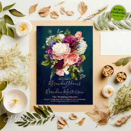 Romantisk Blommigt Bouquet Emerald Grönt Bröllop G Inbjudningar