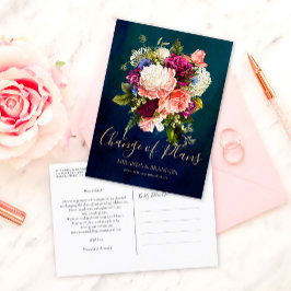 Romantisk Blommigt Bouquet Emerald Grönt Bröllop G Meddelande Vykort