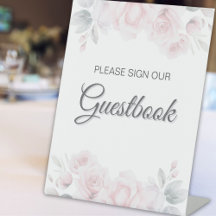 Romantisk Blommigt Bröllop Guestbook-tecken