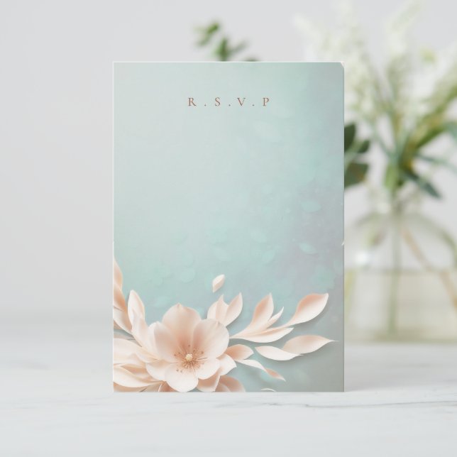 Romantisk blommigt bröllop val av måltider OSA Kort (Stående Fram)