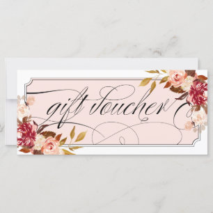 Romantisk Blommigt Burgundy Elegant Gift Vouchers