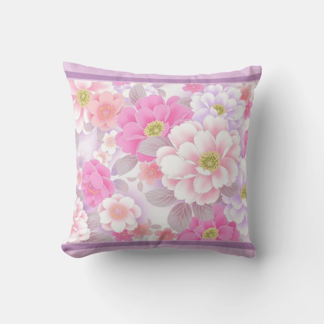 Romantisk Blommigt Dekorativ kudde (Framsida)