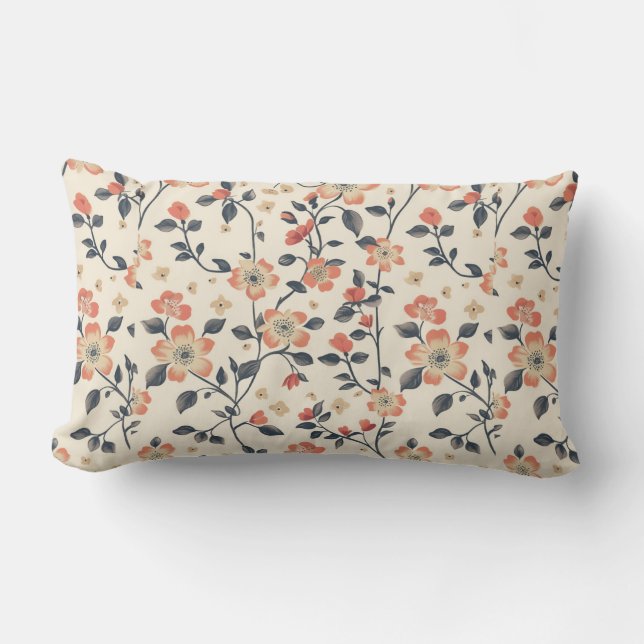 Romantisk Blommigt Elegance Lumbarkudde (Framsida)