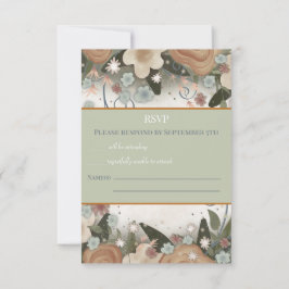 Romantisk Blommigt Elegant Inspirief Bröllop OSA Kort