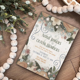 Romantisk Blommigt Elegant Modern Inspirief Bröllo Inbjudningar