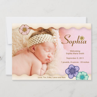 Romantisk Blommigt Flicka meddelande