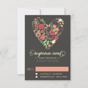 Romantisk Blommigt Heart OSA kort