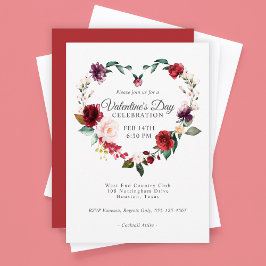 Romantisk Blommigt Heart Valentine Day Firande Inbjudningar