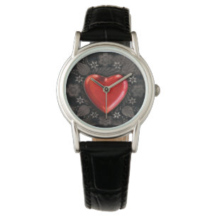 Romantisk Blommigt Heart Valentine Kärlek Armbandsur