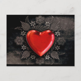 Romantisk Blommigt Heart Valentine Kärlek Helg Vykort